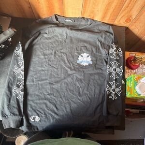 Black Chrome Long-Sleeve Graphic Pocket Tee -